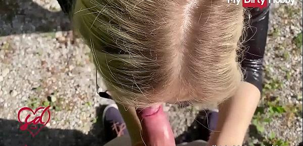  MyDirtyHobby - Cute blonde babe has her first outdoor fuck